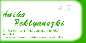 aniko peklyanszki business card